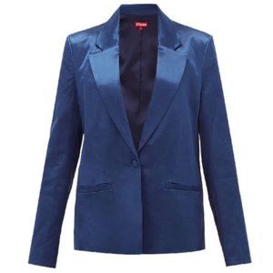 STAUD Madden Satin Blazer in Midnight Blue—NWT